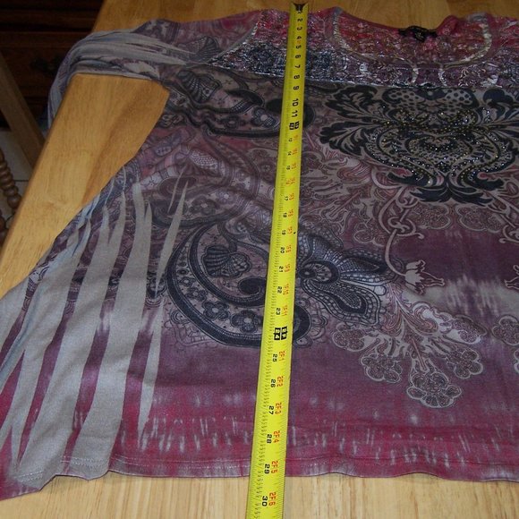 Cal Style Hi Low XL Blouse Mauve/Browns/Pink - Picture 5 of 7